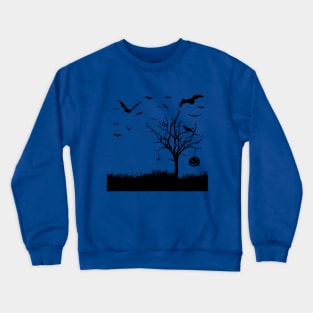 Landscape Bats Spider Pumpkin Jackolantern Crewneck Sweatshirt